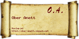 Ober Anett névjegykártya